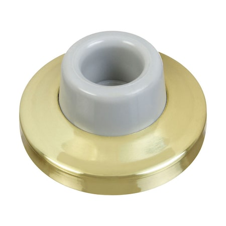 National Hardware National Hardware Solid Brass w/Rubber Bumper Bright Gold Wall Door Stop Mounts to wall 2.34 in. N198-069